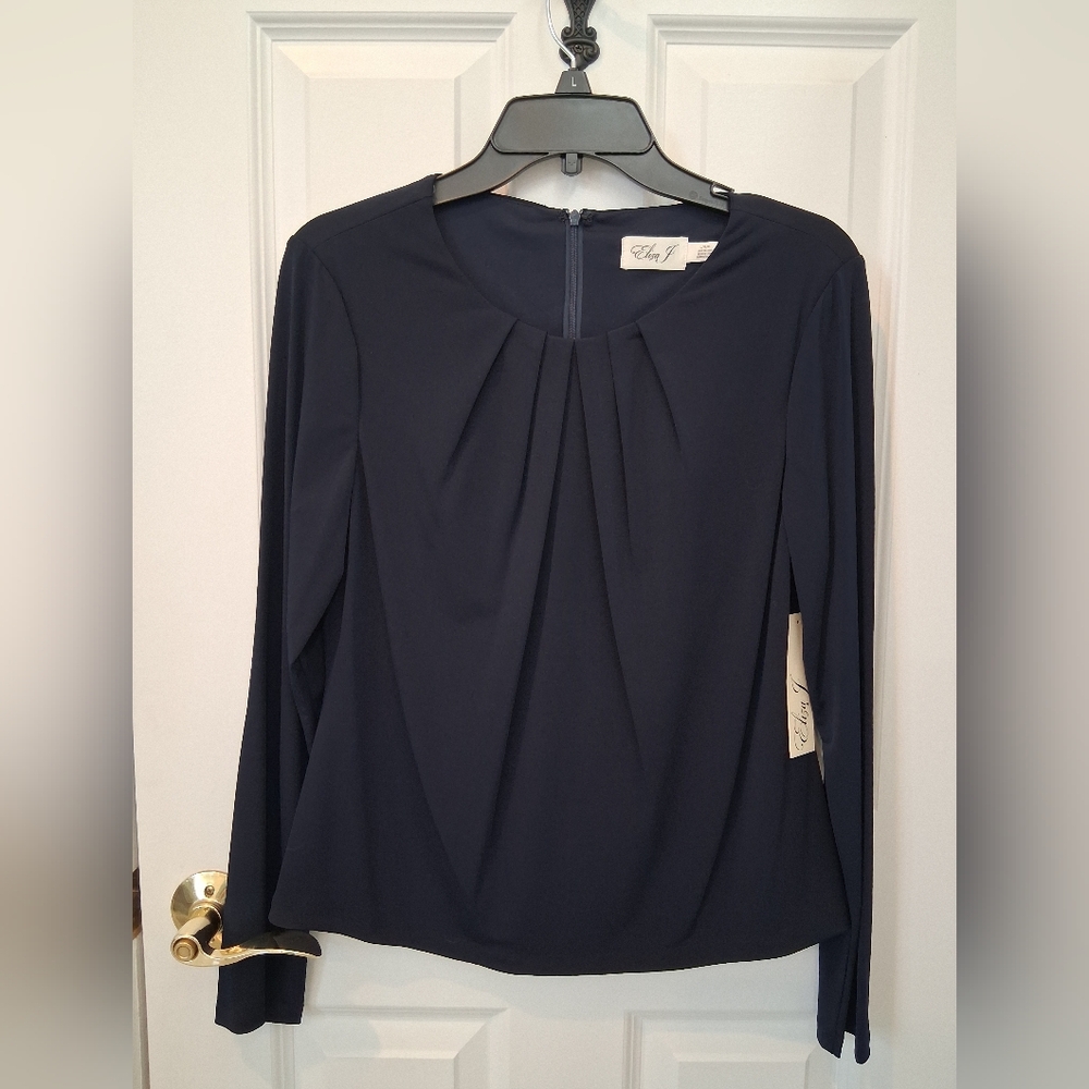 Eliza J Classic Dark Blue Blouse